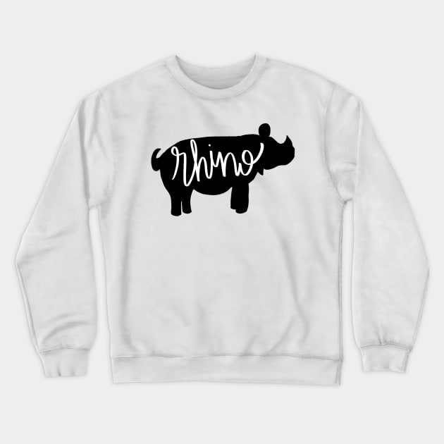 Rhino - Silhouette Crewneck Sweatshirt by eeliseart